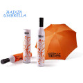 Promocional Mini Chuva Guarda-chuva China Fornecedor Barato Garrafa de Vinho Logotipo Impresso Guarda-chuva em uma Garrafa